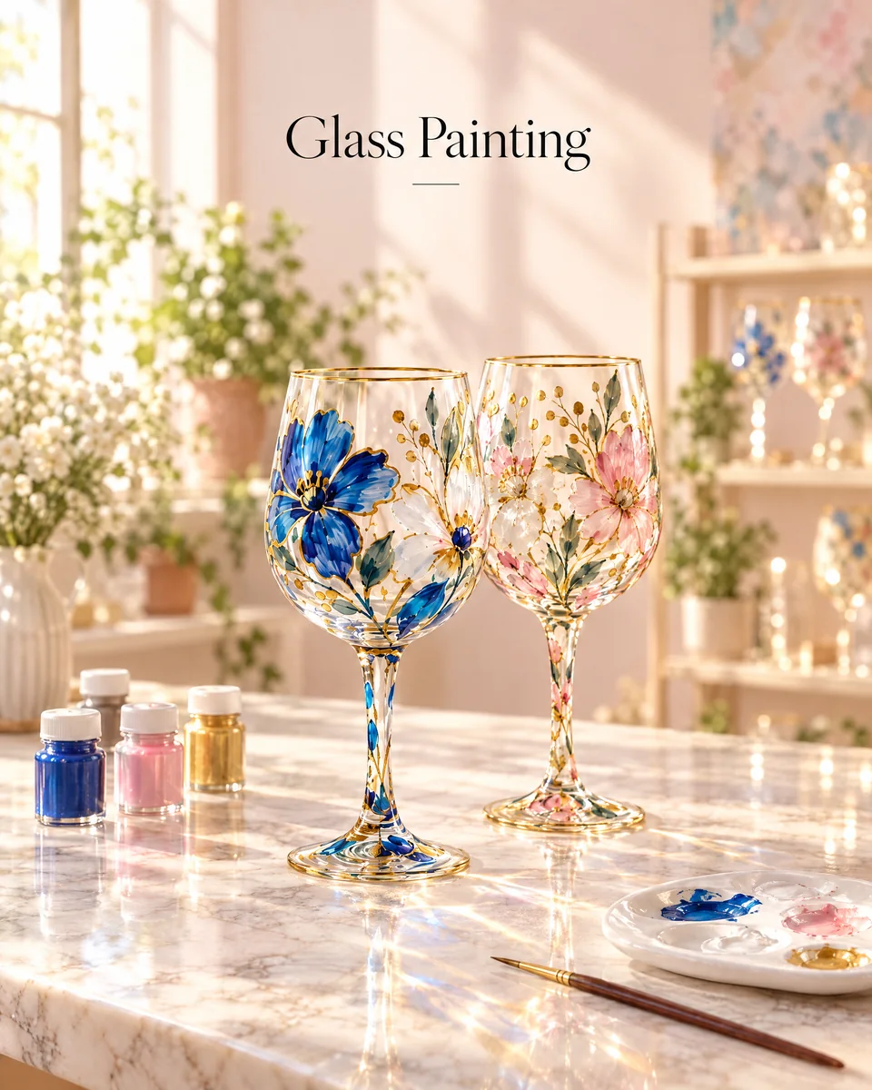 Glass Painting workshop artwork supplied by Picasso Artists
