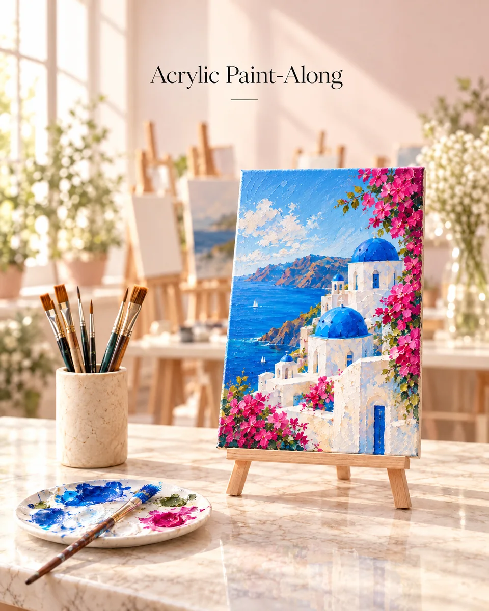 Acrylic Paint-Along workshop artwork supplied by Picasso Artists