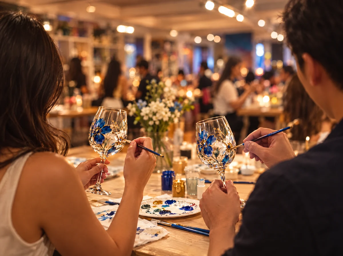 Date Night Glass Painting — workshop card photograph 2