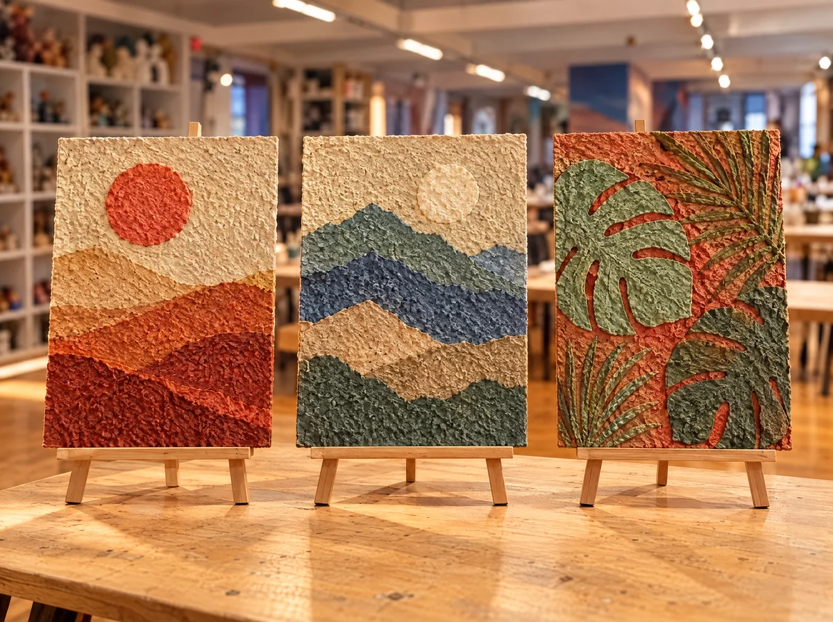 Paper Mâché on Canvas — workshop card photograph 1